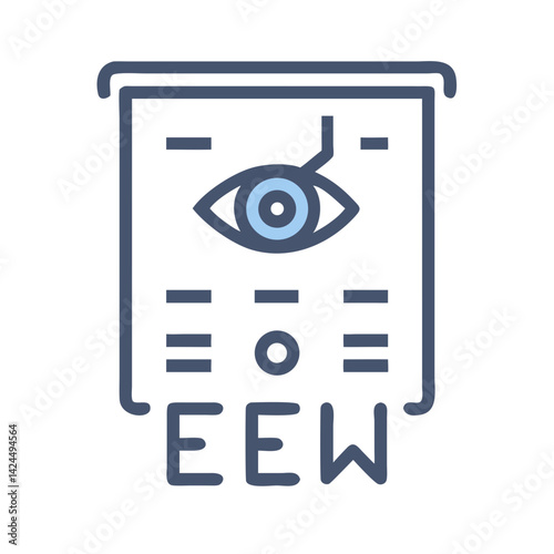 Eye Chart Icon Representing Vision Screening Test and Eye Health Assessment