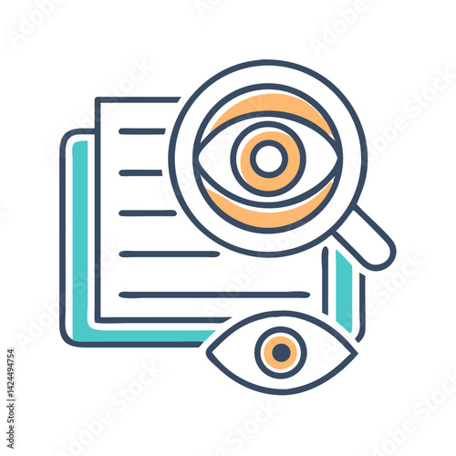 Eye Over Book Icon Representing Content Visibility and Readability Monitoring