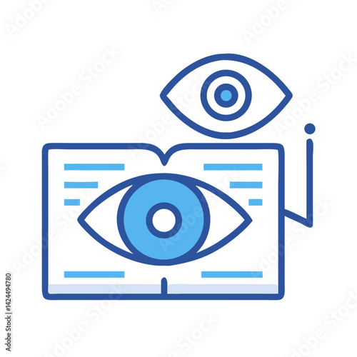 Eye Over Book Icon Representing Content Visibility and Readability Monitoring