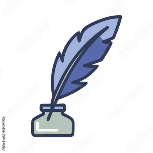Feather Quill Icon Representing Traditional Writing and Classic Literature