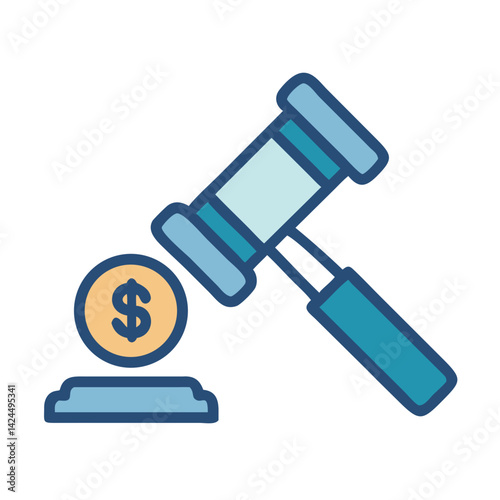 Gavel with Dollar Icon Representing Ethical Business and Financial Justice