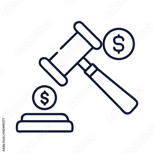 Gavel with Dollar Icon Representing Ethical Business and Financial Justice