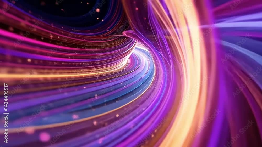 fly by futuristic purple lines