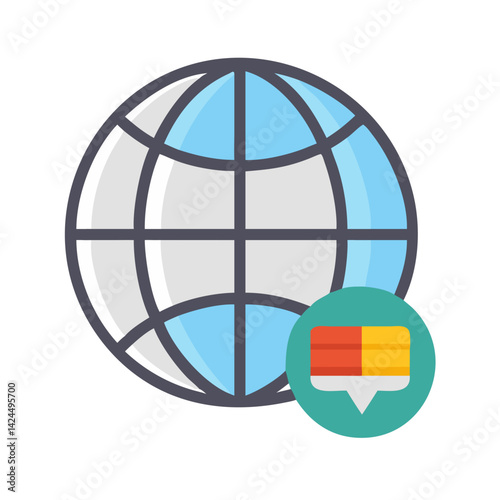 Globe Icon Representing Global Language Learning and Multilingual Education