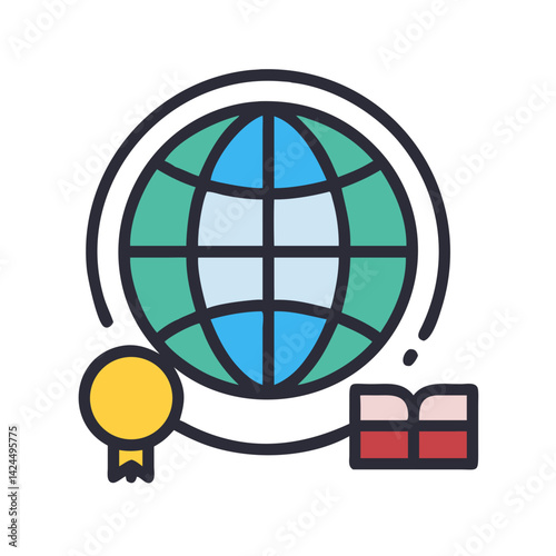 Globe Icon Representing Global Language Learning and Multilingual Education
