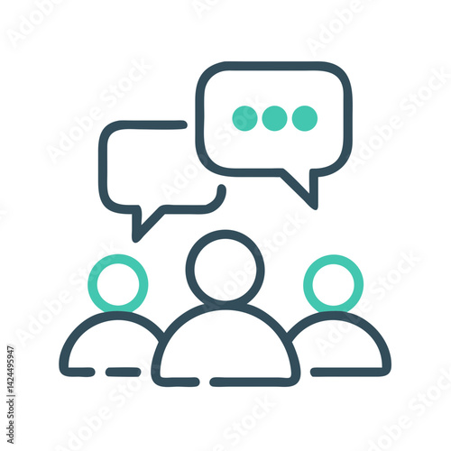 Group Conversation Icon Representing Language Learning and Multilingual Communication