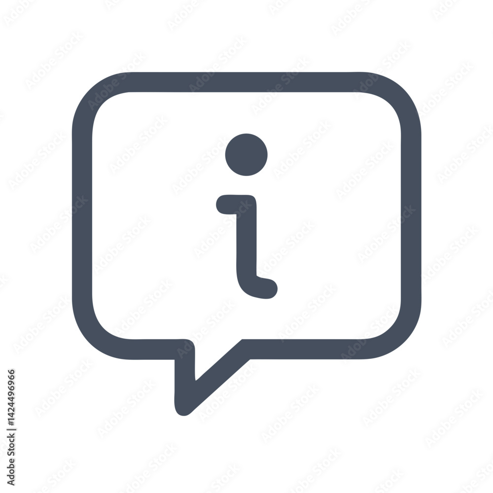 Info Bubble Icon Representing Language Help and Communication Support Info Bubble Icon Representing Language Help and Communication Support