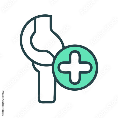 Joint with Plus Icon Representing Orthopedic Health and Bone Care
