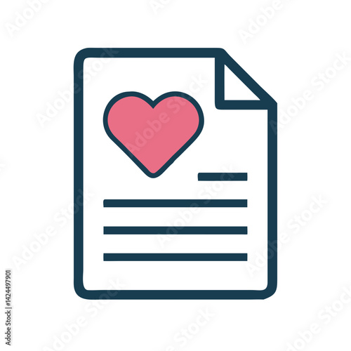 Love Letter Icon Representing Heartfelt Greeting and Romantic Expression