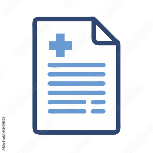 Medical Document Icon Representing Prescription and Treatment Instructions