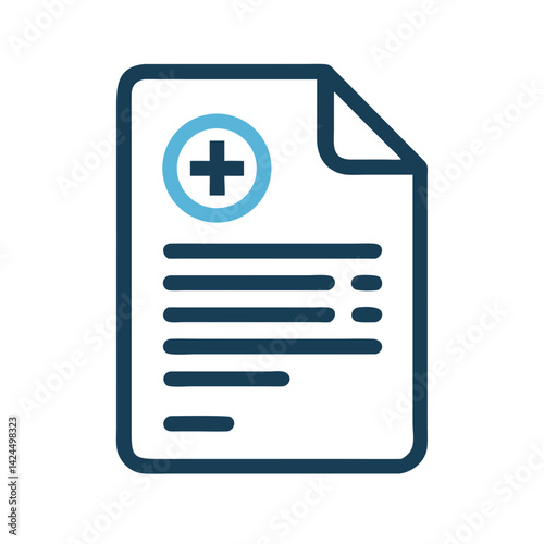 Medical Document Icon Representing Prescription and Treatment Instructions