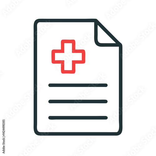 Medical Document Icon Representing Prescription and Treatment Instructions