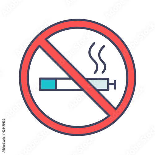 No Smoking Icon Representing Smoking Cessation and Public Health Awareness