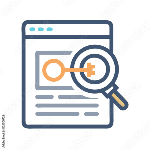 SEO Keywords Icon Representing Targeted Word Optimization and Search Ranking