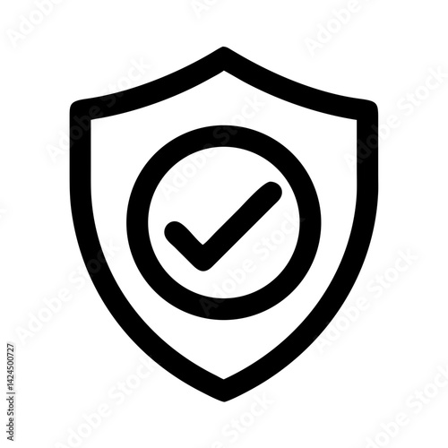 Shield with Checkmark Icon Representing Trust and Verified Security Protection