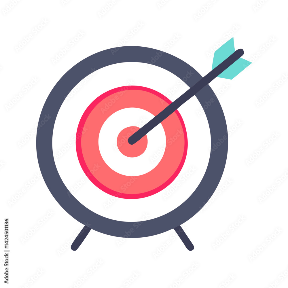 Target with Arrow Icon Representing Marketing Goal and Strategic Focus Target with Arrow Icon Representing Marketing Goal and Strategic Focus