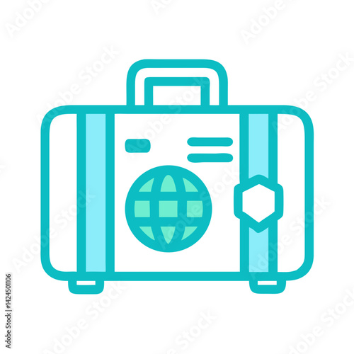 Suitcase Icon Representing Language Travel and Educational Tourism