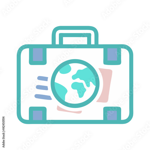 Suitcase Icon Representing Language Travel and Educational Tourism