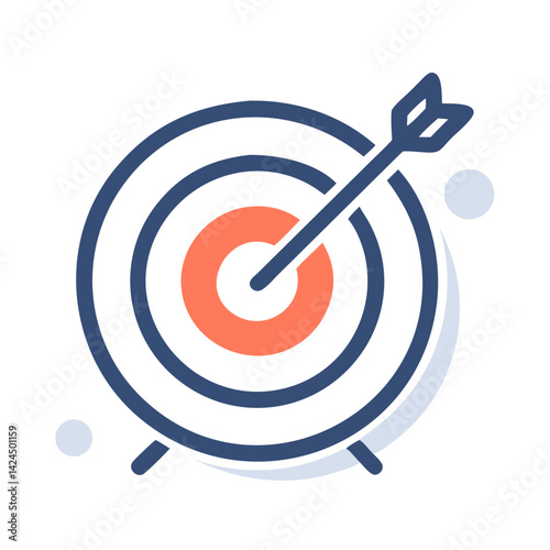 Target with Arrow Icon Representing Marketing Goal and Strategic Focus