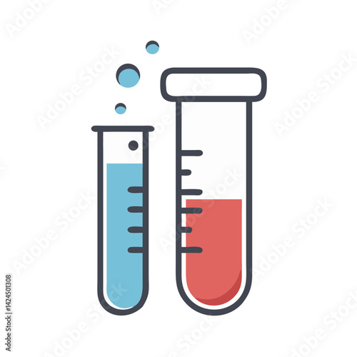 Test Tube Icon Representing Laboratory Sample Testing and Scientific Analysis