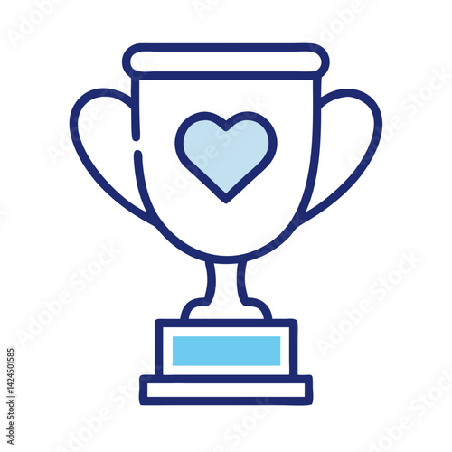 Trophy with Heart Icon Representing Value-Based Achievement and Recognition