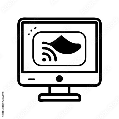 Ultrasound Monitor Icon Representing Sonography and Medical Imaging