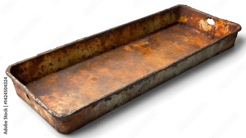 Fototapeta premium Highly Detailed Ultra Realistic Photograph of Rustic Metal Tray