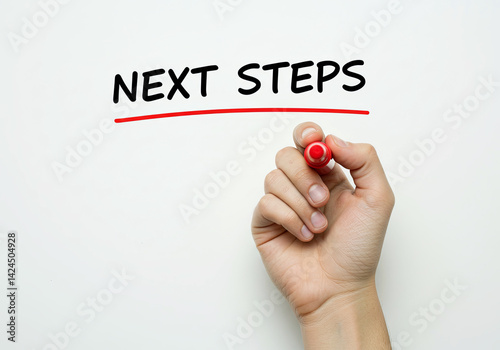 marking next steps in red for action planning