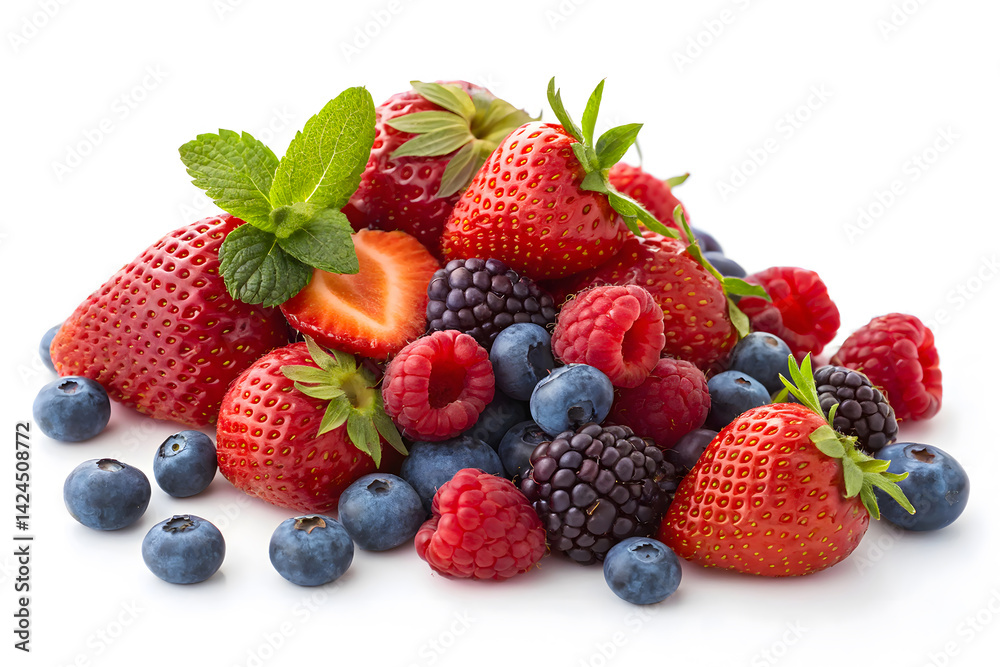 Fresh Mixed Berries with Strawberries, Blueberries, Raspberries, and Blackberries Fresh Mixed Berries with Strawberries, Blueberries, Raspberries, and Blackberries
