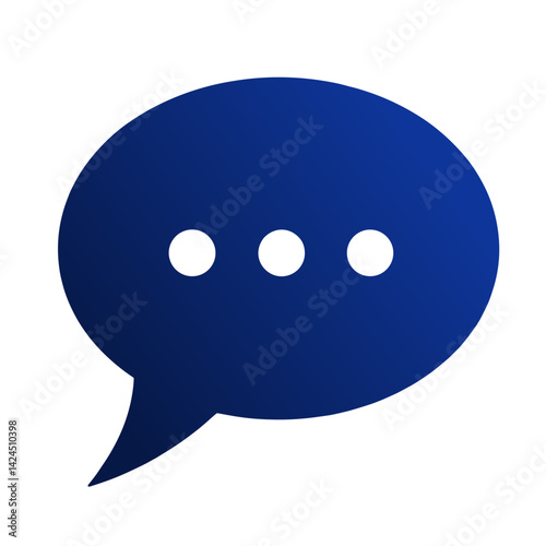Dark speech bubble with three dots representing typing status or conversation reply - concept of messaging live chat communication user feedback support system
