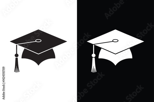 Graduation hat icon vector on White Background ,Vector Art Illustration on white background.