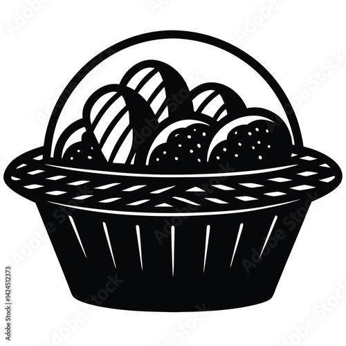 A Basket of Freshly Baked Bread on a Rustic Table