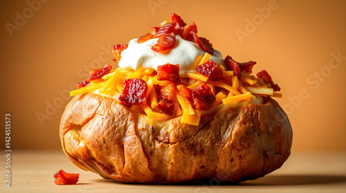  Loaded Baked Potato with Sour Cream, Cheese, and Bacon Bits