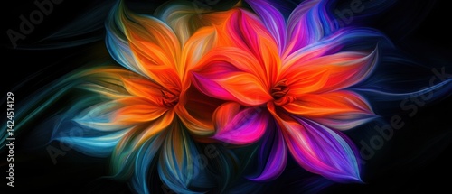 Vibrant Abstract Floral Art: A Symphony of Colors
