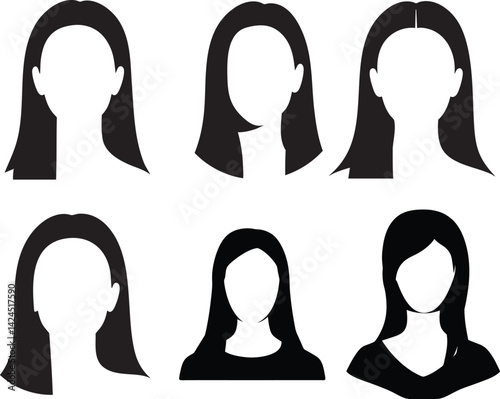 A vector set of woman shoes icons presents a stylish silhouette of female footwear fashion on the transparent background AI Generative