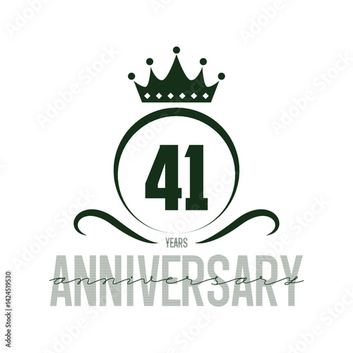 41 years anniversary. Anniversary logo design. Forty-one years logo.