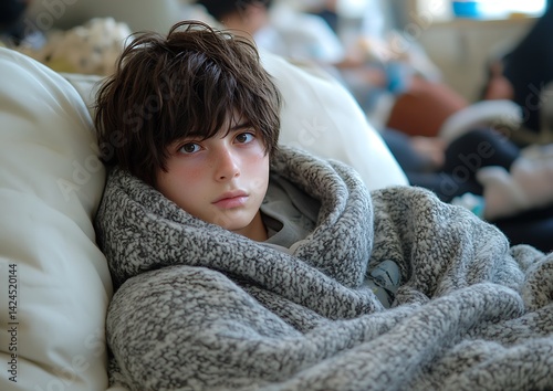 Teenager Ill, Couch, Home