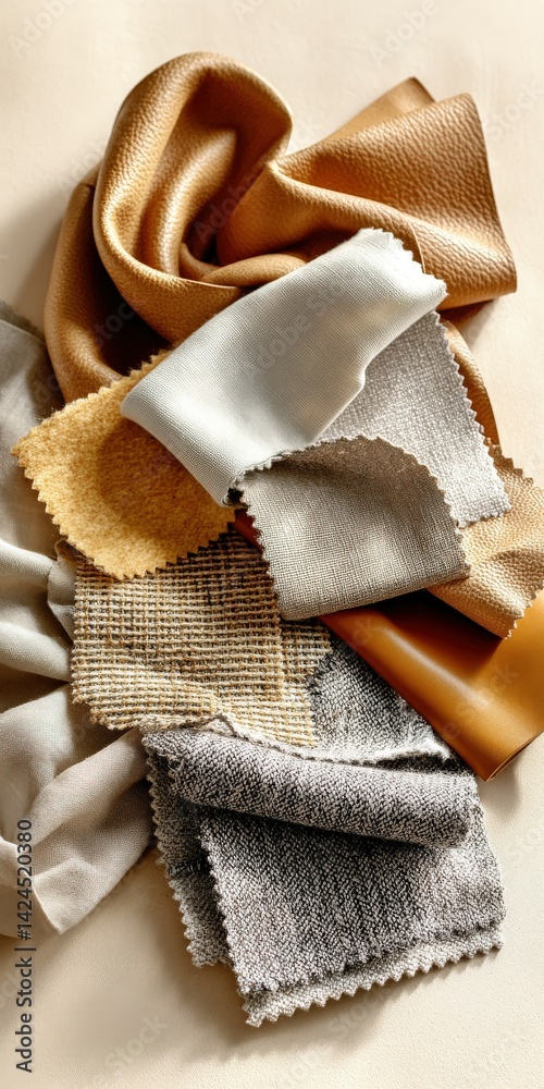 Textured fabric swatches in varied colors