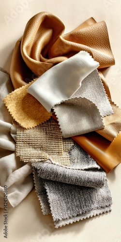 Obraz na płótnie Textured fabric swatches in varied colors w salonie