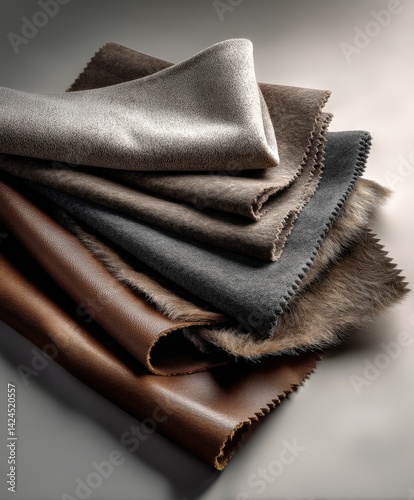 Textures of various fabrics displayed creatively