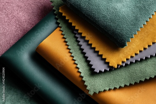 Variety of textured fabrics on display