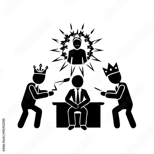 boss battle icon, boss battle silhouette vector illustration-simple silhouette illustration of boss battle,boss battle vector