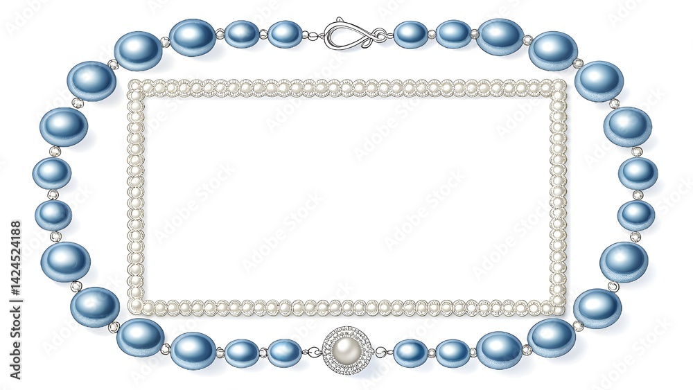 Fototapeta premium A delicate frame crafted from lustrous pearls, suggesting elegance and sophistication.