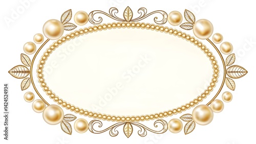 A delicate frame crafted from lustrous pearls, suggesting elegance and sophistication.