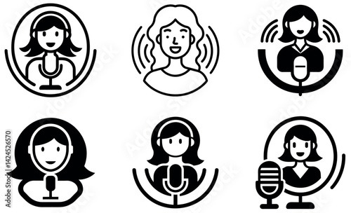 Women Podcasters in Different Recording Settings