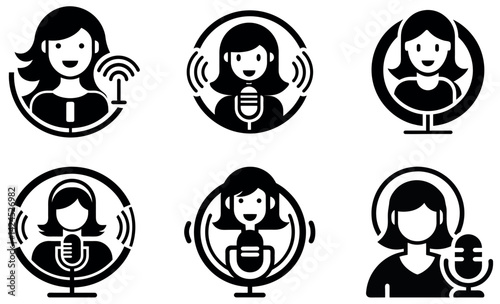 Women Podcasters in Different Recording Settings