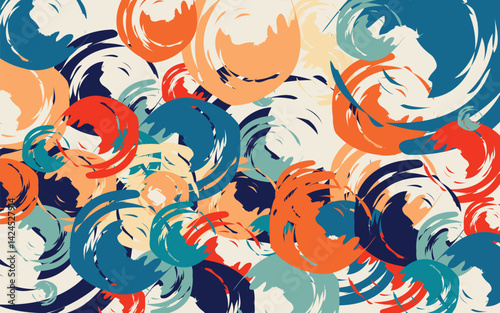 abstract seamless pattern with brushstrokes in bold 