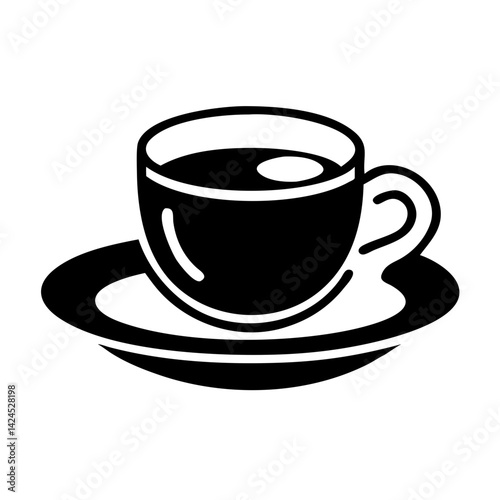 espresso cup and saucer icon, espresso cup and saucer silhouette vector illustration-simple silhouette illustration of espresso cup and saucer,espresso cup and saucer vector