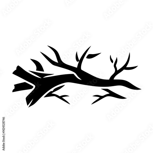 fallen tree branches icon, fallen tree branches silhouette vector illustration-simple silhouette illustration of fallen tree branches,fallen tree branches vector