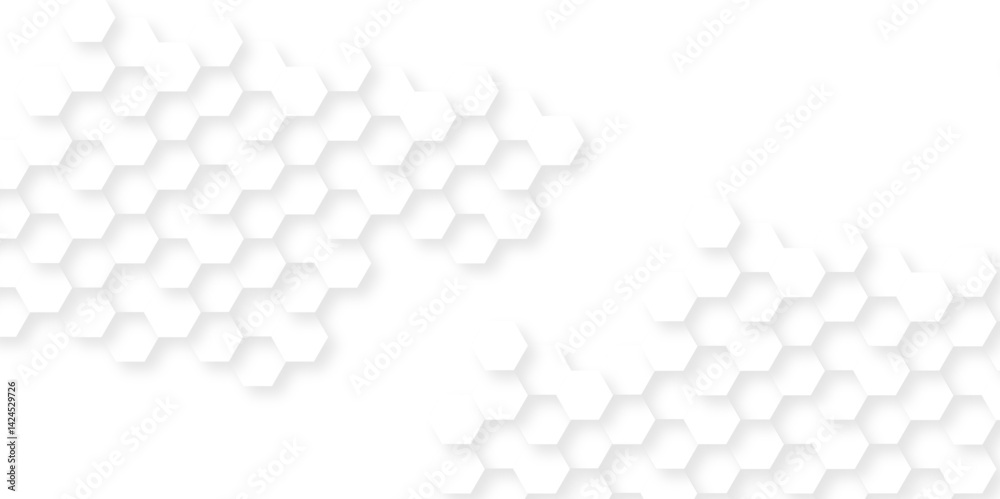 Abstract white hexagon concept background. Seamless bright white abstract honeycomb. Technology for design element vector abstract background. Abstract white hexagon concept background. Seamless bright white abstract honeycomb. Technology for design element vector abstract background.